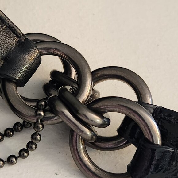 Euc Coach Mia Metallic Lurex Black Shoulder Bag w/Wristlet - Picture 13 of 16